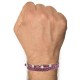 Bracelet Homme Métal Argenté Cube Fermoir Bouton et Lien en Paracorde