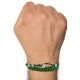Bracelet Homme Métal Argenté Cube Fermoir Bouton et Lien en Paracorde