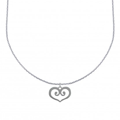 Collier Argent et son Pendentif Coeur Ajouré