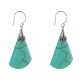 Boucles d'Oreilles Argent Éventail Couleur Turquoise
