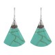 Boucles d'Oreilles Argent Éventail Couleur Turquoise