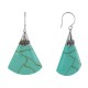 Boucles d'Oreilles Argent Éventail Couleur Turquoise
