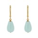 Boucles d'Oreilles Dormeuse Plaqué Or Goutte d'Amazonite