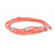 Bracelet Homme Métal Argenté Cubes Fermoir Bouton et Lien en Paracorde