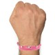 Bracelet Homme Métal Argenté Cubes Fermoir Bouton et Lien en Paracorde