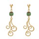 Boucles d'Oreilles Clous Métal Doré Perles Striées et Arabesques