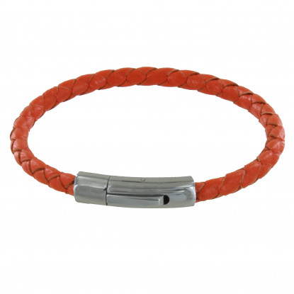 Bracelet Homme Cuir Tréssé Rond 19cm