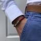 Bracelet Homme Cuir Tréssé Rond 19cm