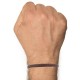 Bracelet Homme Cuir Tréssé Plat Bicolore Marron Foncé