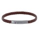 Bracelet Homme Cuir Tréssé Plat Bicolore Marron Foncé
