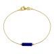 Bracelet Plaqué Or Cylindre de Lapis Lazuli