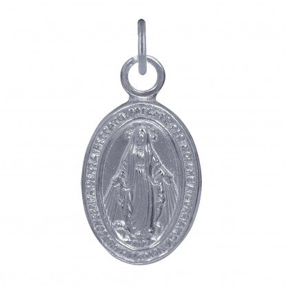 Pendentif Argent Petite Médaille Ovale Vierge Miraculeuse