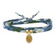 Bracelet Double Tour Lien Liberty et Petite Médaille Vierge Miraculeuse Plaqué Or