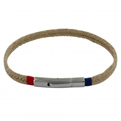 Bracelet Homme Tresse en Jute Fil Bleu et Rouge