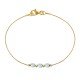 Bracelet Gold Filled Trois Petits Cubes de Larimar