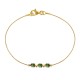 Bracelet Gold Filled Trois Petits Cubes de Diopside