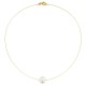 Collier Plaqué Or Perle des Poulettes Solitaire 11 mm