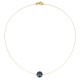 Collier Plaqué Or Perle des Poulettes Solitaire 11 mm