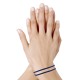 Bracelet Femme Double Tour Cuir Tréssé Rond pour Poignet de 18cm