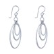 Boucles d'Oreilles Crochet Argent Trois Anneaux Ovales