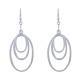 Boucles d'Oreilles Crochet Argent Trois Anneaux Ovales