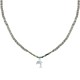 Collier ou Bracelet Elastique Dauphin Argent Perles Facettées de Turquoise Anneaux en Coquillage