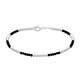 Bracelet Argent Perles et Onyx Noir Facetté M1