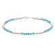 V Bracelet Perles Argent et Perles d'Amazonite Facetté M1