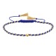 Bracelet Lien Tréssé Rond Bicolore Lurex Doré et Une Perle Or 14 Carats