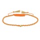 Bracelet Lien Tréssé Rond Bicolore Lurex Doré et Une Perle Or 14 Carats