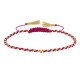 Bracelet Lien Tréssé Rond Bicolore Lurex Doré et Une Perle Or 14 Carats
