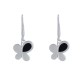 Boucles d'Oreilles Papillons Argent et Onyx Noir