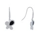 Boucles d'Oreilles Papillons Argent et Onyx Noir