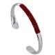 Bracelet Mixte Demi Jonc Laiton Rhodié et Galuchat Colors