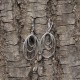 Boucles d'Oreilles Crochet Argent Trois Anneaux Ovales
