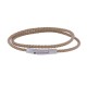 Bracelet Femme Double Tour Cuir Tréssé Rond pour Poignet de 18cm