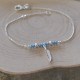  Bracelet Argent Plume et Perles Turquoise