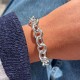 Bracelet Argent Gourmette Mailles Rondes et Ovales