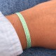V Bracelet Lien Tissé Blanc Flèches Jaune Fluo et Vertes