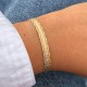 Bracelet Lien Tissé Orange Losanges Violet Clair