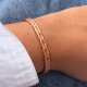 Bracelet Lien Tissé Rouge Losanges Oranges et Dorés