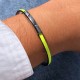 Bracelet Femme Cuir Simple Plat Fermoir Acier Inoxydable