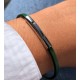 Bracelet Femme Cuir Simple Plat Fermoir Acier Inoxydable