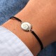Bracelet Argent Lien Tréssé Oeil de Sainte Lucie Rond
