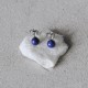 Boucles d'Oreilles Clou Argent Rhodié et Perles de Lapis Lazuli 6 mm