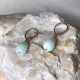 Boucles d'Oreilles Dormeuse Plaqué Or Goutte d'Amazonite