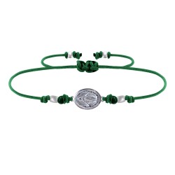 Bracelet Lien Médaille Ovale Argent 925 Vierge Miraculeuse