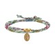 Bracelet Double Tour Lien Liberty et Petite Médaille Vierge Miraculeuse Plaqué Or