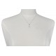 Collier Fleur Pendentif Argent Rhodié et Strass