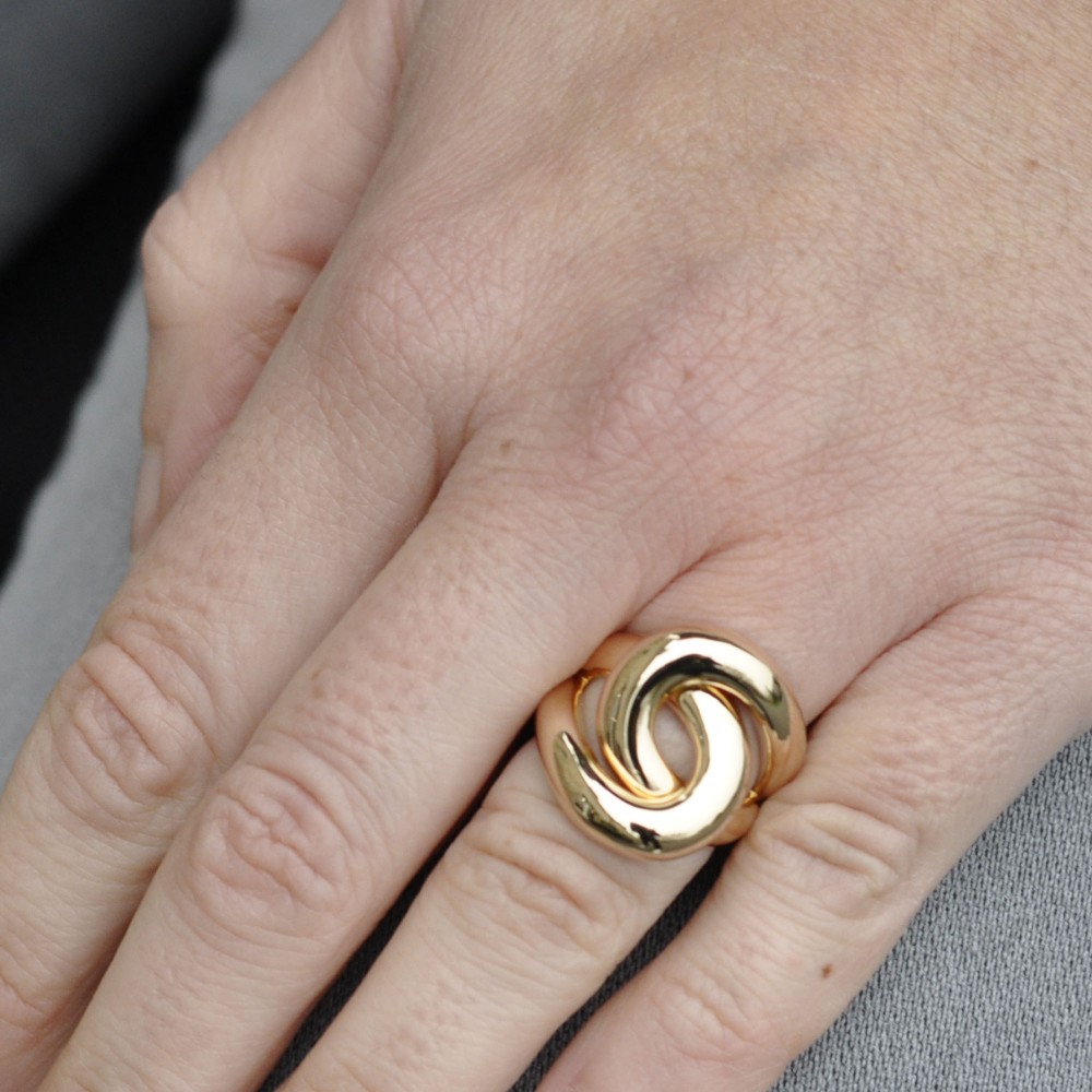 LES POULETTES BIJOUX - Bague Plaqué Or Entrelacée - Bijou Fantaisie Créateur